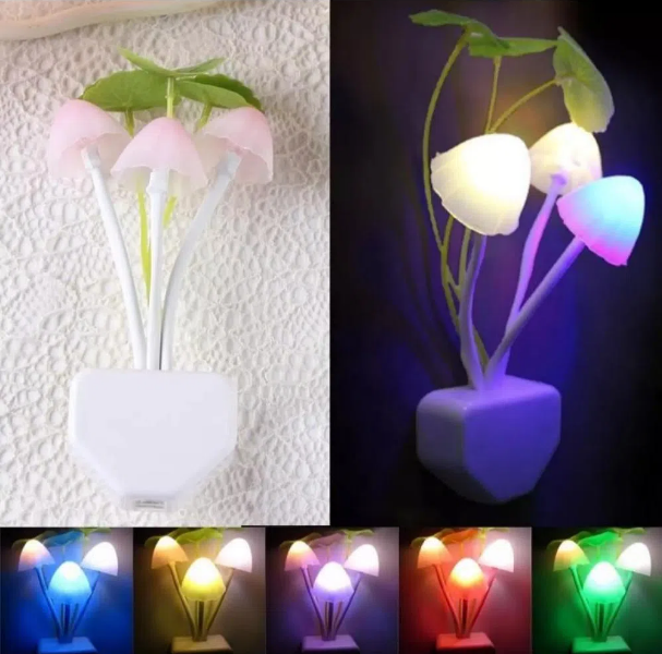 Romantic Colorful Sensor এলইডি মাশরুম নাইট লাইট Wall Lamp Home Decor