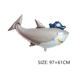 Ocean Shark Aluminum ফয়েল বেলুন বার্থডে পার্টি ডেকোরেশন