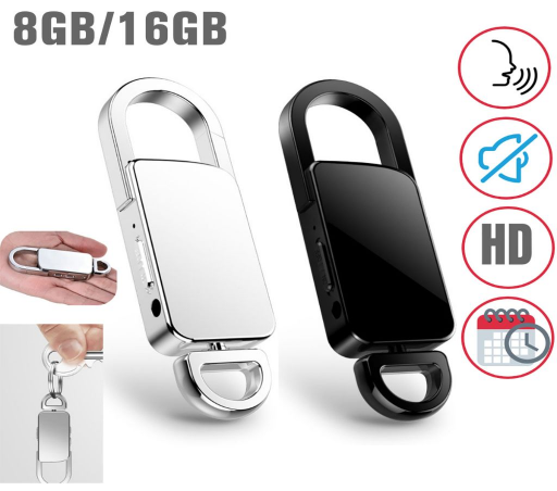 8GB মিনি অডিও রেকর্ডার Voice Activated Listening Device