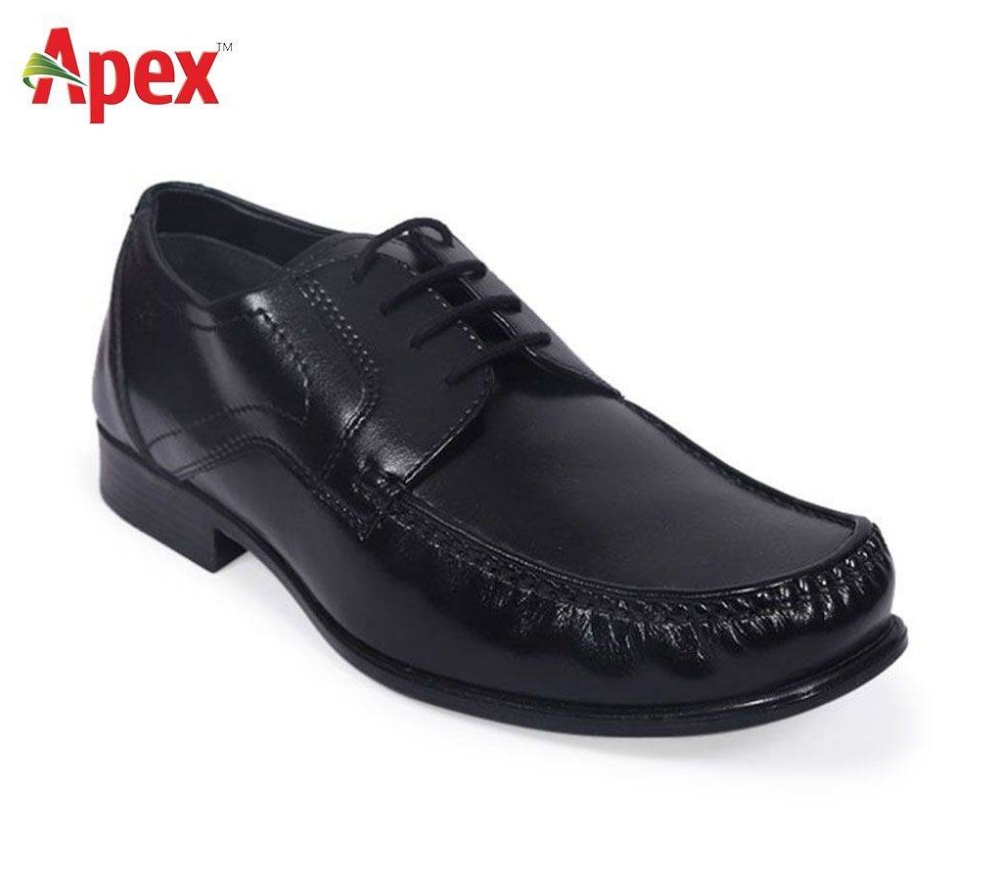 Apex মেনজ ব্ল্যাক লেদার ফরমাল শু