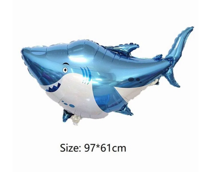 Ocean Shark Aluminum ফয়েল বেলুন বার্থডে পার্টি ডেকোরেশন