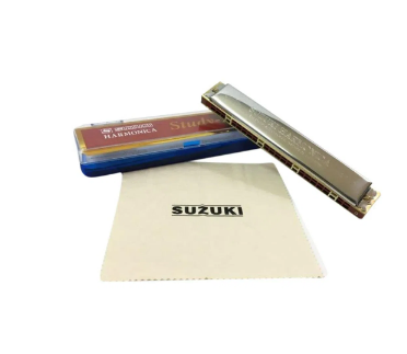 Suzuki Study-24 24 Hole হারমোনিকা Tremolo Key of C with Cleaning Cloth Box Musical Instrument for Beginner Student