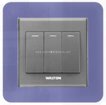 মেটালিক সিলভার/ব্লাক/গোল্ড (A8 সিরিজ) DS-EE-104-3Gang-Switch
