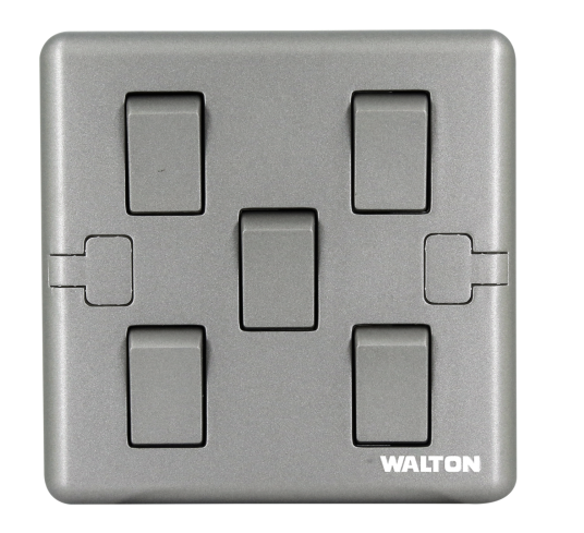 মেটালিক ব্লাক/সিলভার/গোল্ড (W1 সিরিজ) DS-EE.1-5Gang-Switch-106